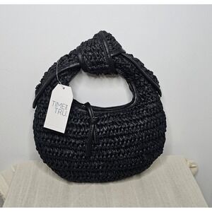 Time And True Women's Black Mini Top Knot HandBag